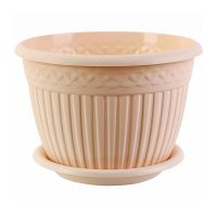 ГоВМ3845 Кашпо с блюдцем Византия (15л) Цв. Пудровый (Арт. КШ-1176)(1х8)