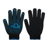 07FI7469 Перчатки вязаные черные х-б с ПВХ, 4 нити, 10 класс вязки