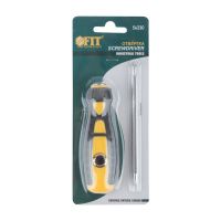 07FI9393 Отвертка с переставным жалом Профи, прямая и Т-обр., CrV сталь, прорезин.ручка, 6х130 мм РН2-SL6