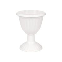 04Го8993 Вазон на высокой ножке Жасмин 12 л (белый)