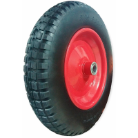 Колесо полиуретановое 14х3,25-8 с подшипником д.20 мм для строительной 2-х колесной тачки