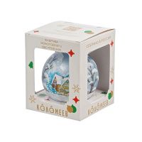 05031382 Елочный шар Домик в лесу, 10 см, стекло