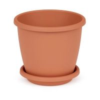04Го8610 Горшок цветочный Афина 11,0 л с поддоном (коричневый)