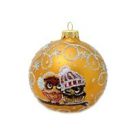 05031381 Елочное украшение Evis, Шар, 8 см, стекло, с ручной росписью