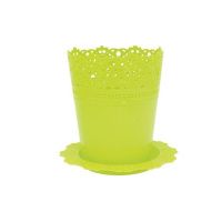 3310 Кашпо с подставкой АЖУР, диаметр 185 мм, высота 230 мм (цвет салатовый