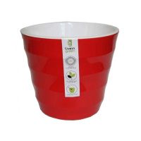 ЛР25-16 ЛАУРА 6л Красный пластиковый горшок d.25 h.22,5 с вкладкой 9шт-коробка