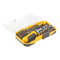 07FI9102 Отвертки реверсивная и для точных работ, набор 41 шт., пластиковый прорезиненный кейс