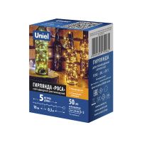 05010928 ULD-S0500-050 SCB 2AA AMBER IP20 DEW Гирлянда светод Роса на бат 2AA (не в-к), 5м. 50 св. Янтар