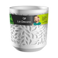 ГоВМ4025 Кашпо Leaves (4л.) Цв. Белый-Белый (Арт. КШ-5827)(1х12)