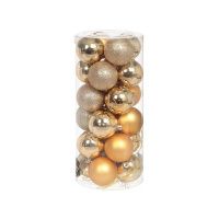05031387 Елочный шар 24 шт, золото, 6 см, пластик