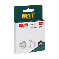 07FI6911 Скобы для степлера закалённые прямоугольные 11,3 мм х 0,7 мм  (узкие тип 53) 14 мм, 1000 шт. FIT