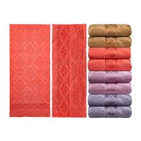 1509 Полотенце жаккардовое махровое, 100% хлопок, рис.Богема J-244, размер 70х140 см,