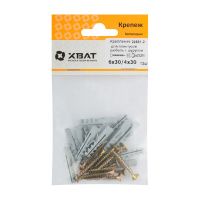 FI017809 Крепление для плинтусов.Комплект дюбель с шурупом 6х30-4х30 (фасовка 12 шт)