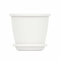 04Го8607 Горшок цветочный Афина 1,1 л с поддоном (белый)