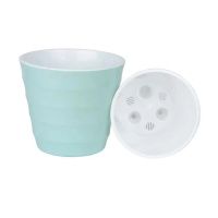 ЛР 14-14 Лаура 1,4 л Мята-белый пластиковый горшок d.14,5 h.13 с вкладкой18 шт-коробка