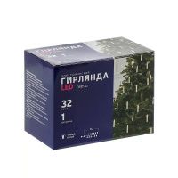 05011315 Гирлянда 320 ламп, 8 м, 1 режим, Свечи, теплый белый свет, зеленая, в помещении, сетевая, LED