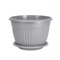 ГоВМ3842 Кашпо с блюдцем Византия (3л.) Цв. Серый жемчуг (Арт. КШ-4471)(1х28)
