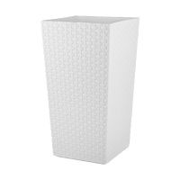 ГоГо4715 Кашпо напольное Ротанг 220х220х410 мм (белый)