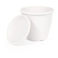 04Го8609 Горшок цветочный Афина 11,0 л с поддоном (белый)