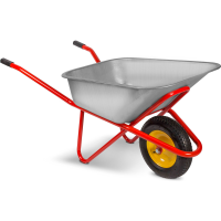 01048246 Тачка строительная оцинкованная 1-но колесная, пневмоколесо, 120 л., 220 кг, кузов 0,8 мм