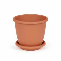 04Го8612 Горшок цветочный Афина 3 л с поддоном (корич.)