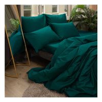 153124 КПБ 2.0 Monocolor нав.50х70 м206.21.21кSM рис.6095-1 бирюзовый