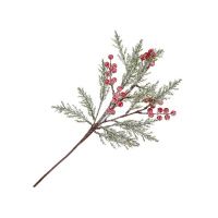 05051331 Ветка декоративная 44 см, еловая, заснеженная, с декором