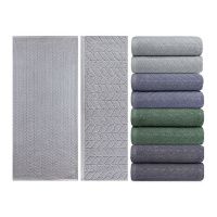 1576 Полотенце гладкокрашеное жаккардовое  махровое, 100% хлопок рис. Косы J-301, размер 35 х 70 см, плот