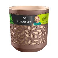 ГоВМ4029 Кашпо Leaves (8л.) Цв. Мокко-Пудра (Арт. КШ-5836)(1х6)