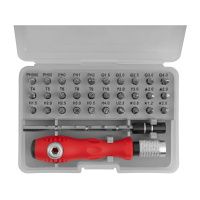 07FI9101 Отвертка с битами для точных работ, 30 CrV бит, удлинитель, пластиковый бокс