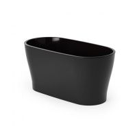04Го1880 Горшок цветочный Лея 4л овальный двойной (с автополивом) (графитовый)