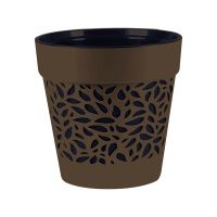 ГоВМ3704 Кашпо Блоссом (8,3л) Цв. Трюфель-Чёрный (Арт. КШ-1289)(1х6)