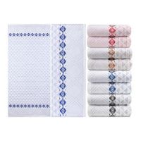 1566 Полотенце гладкокрашеное жаккардовое  махровое, 100% хлопок рис. Канкун J-299, , размер 70 х 140 см,