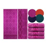 1508 Полотенце жаккардовое махровое, 100% хлопок, рис.Богема J-244, размер 50х90 см,