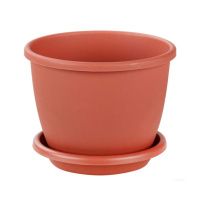 04Го8606 Горшок цветочный Афина 0,5 л с поддоном (корич.)