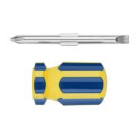07FI7017 Отвертка с переставным жалом коротыш, CrV сталь, сине-желтая пластиковая ручка 6х32 мм PH2-SL6
