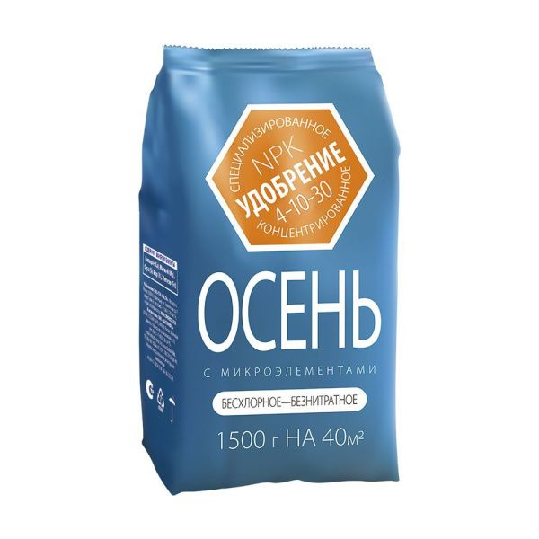 01Ро0007 Удобрение Осеннее с микроэлементами 1,5кг (10) минеральное Рости