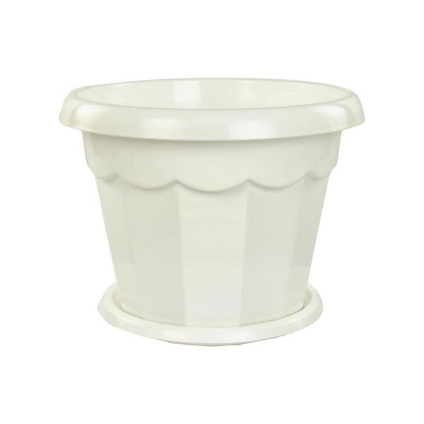 04Го1853 Горшок для цветов с поддоном Гармония 2,5 л (белый)
