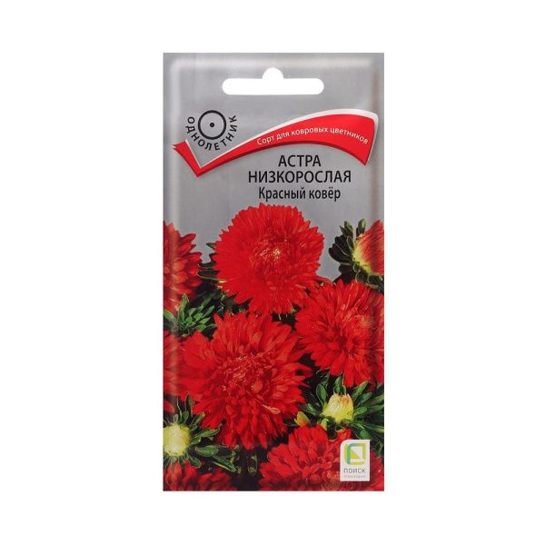 02По5034 Астра (однолетняя) низкорослая Красный ковёр (ЦВ) (1) 0,2гр.