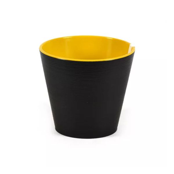 08Го3158 К15-75 КОНУС ЧЕРНЫЙ пласт.горш.с вкладкой,д.14,5 1,3л.(23шт)