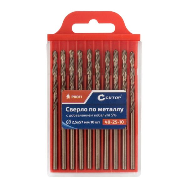 07FI6982 Сверло по металлу Cutop Profi с кобальтом 5%, 2,5 x 57 мм (10 шт)