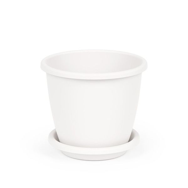 04Го8611 Горшок цветочный Афина 3 л с поддоном (белый)