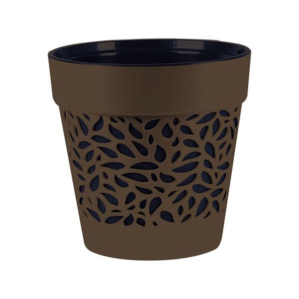 ГоВМ3704 Кашпо Блоссом (8,3л) Цв. Трюфель-Чёрный (Арт. КШ-1289)(1х6)
