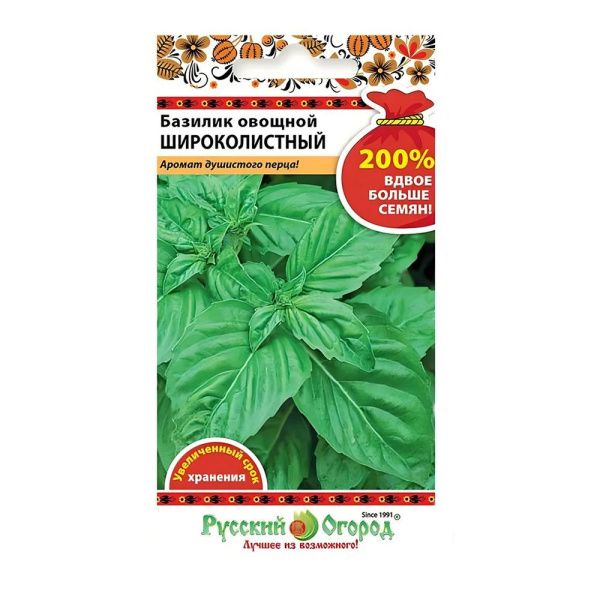 02Ру3610 Базилик Широколистный (200% NEW) (0,6г)