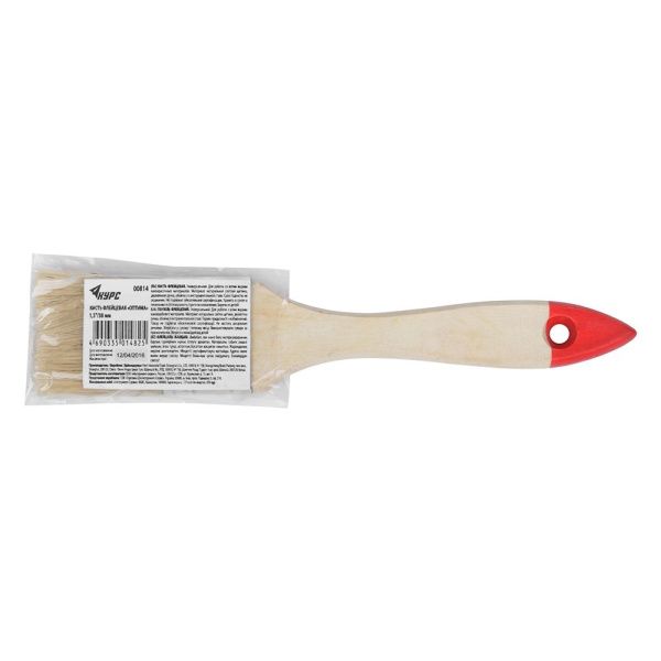 07FI6760 Кисть флейцевая Оптима, натур. cветлая щетина, деревянная ручка 1,5 (38 мм)