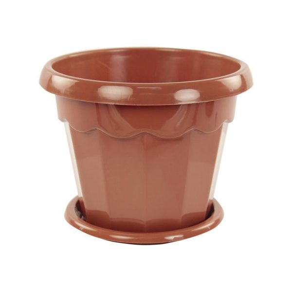 04Го1857 Горшок для цветов с поддоном Гармония 1,5 л (корич.)