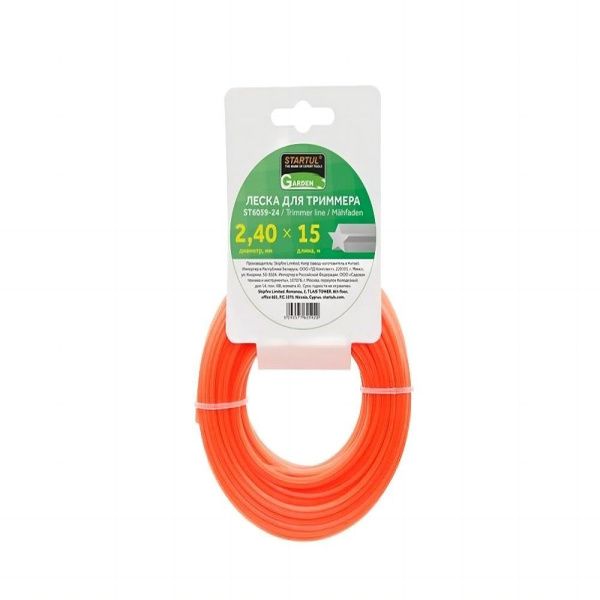 01Фи5563 Леска ф 2.4 мм х 15 м звездочка STARTUL GARDEN, арт.ST6059-24