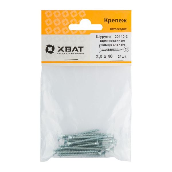 FI017485 Шурупы оцинкованные, универсальные 3 х 40 (фасовка 21 шт)