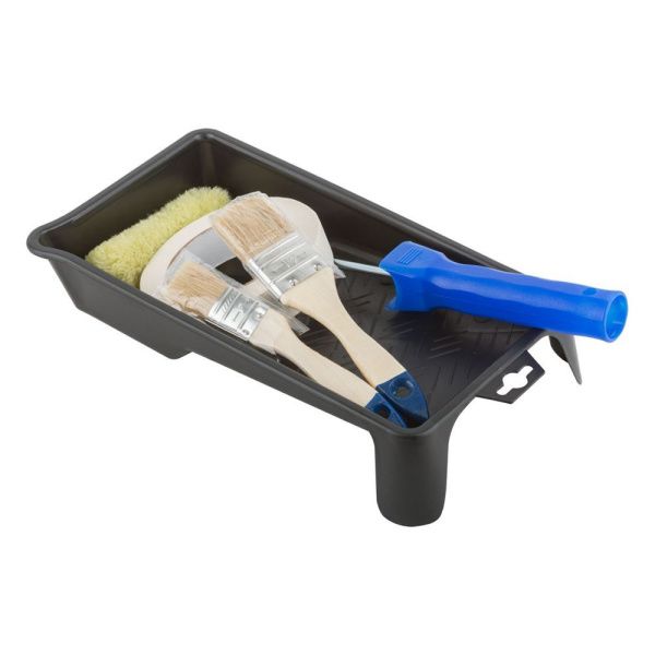 07FI7452 Набор для покраски дверей и окон (ванночка 290х150 мм + валик полиакрил + малярная лента + кисти)