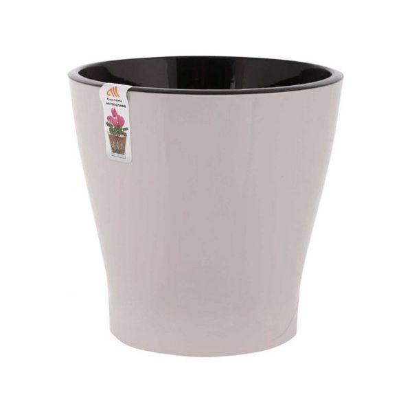 ГоГо4693 Горшок цв. Лея 5л двойной (с автополивом)(бежевый) (8)